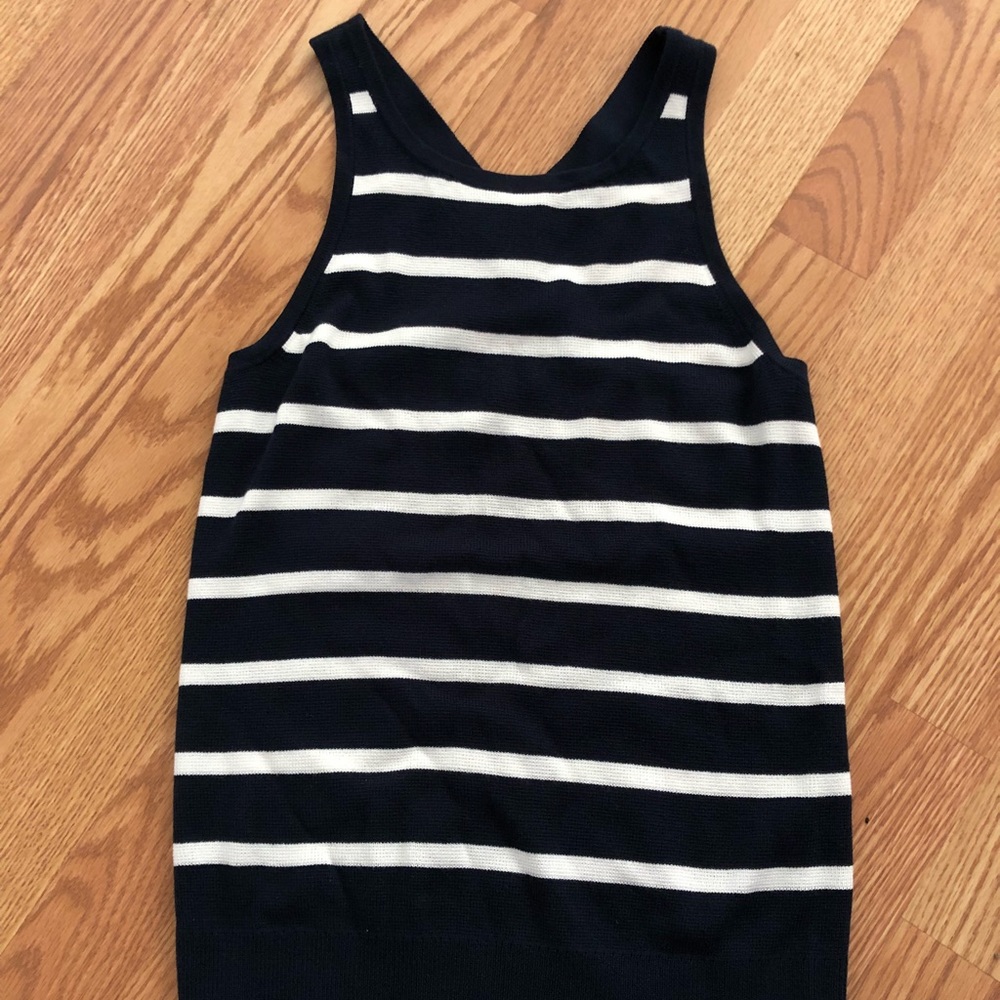 Navy and white knit Banana Republic Tank